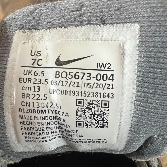 Nike Revolution 5 Toddler Kids Running Shoes Gray Size 7C BQ5673 004 - Picture 4 of 4